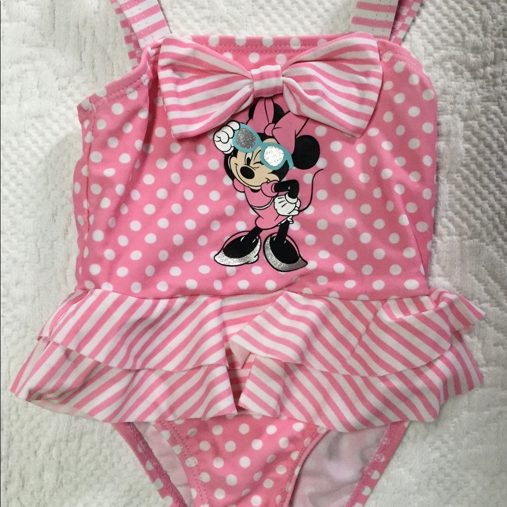 Disney Pink One Piece Swimsuit Size 12 Months